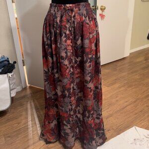 Floral Flowy Maxi Skirt